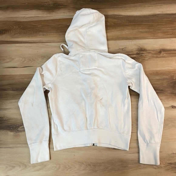 Abercrombie & Fitch White Full Zip Hoodie Sweatshirt A&F Football 1892 Large - Picture 11 of 14